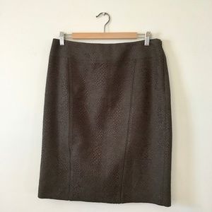 Tahari Deep Brown Pencil Skirt
